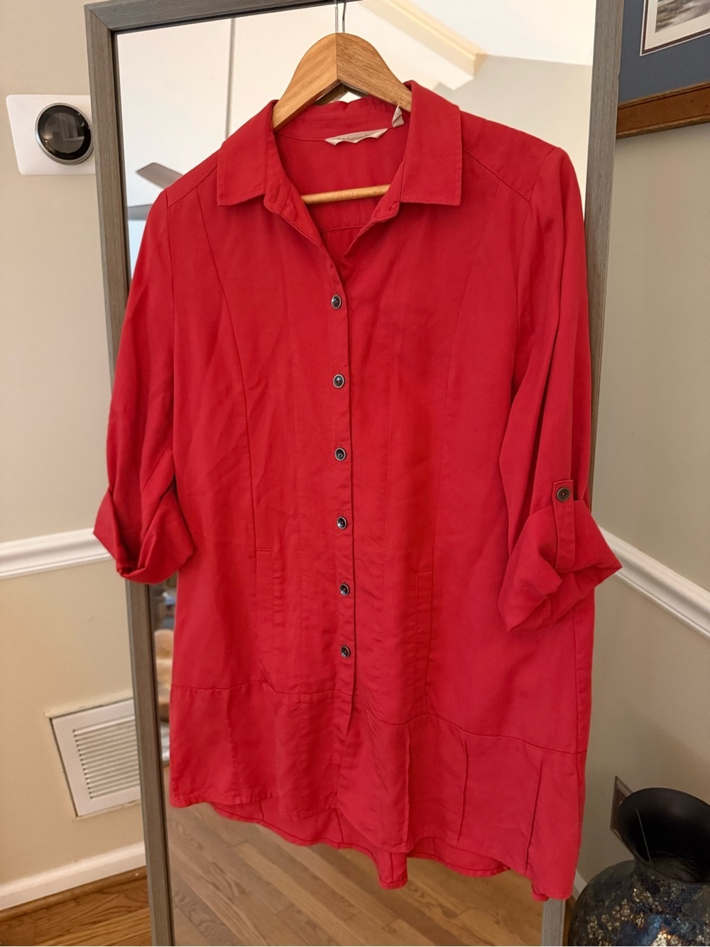 Soft Surroundings Red Collared Shirt - M